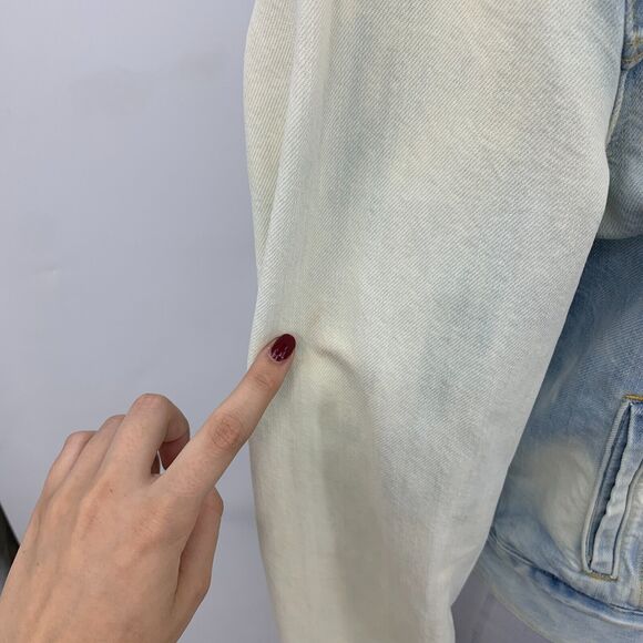 3x1 NYC Denim Jacket Womens S Small Acid Wash Cotton Tie Dye White Buttons - Picture 4 of 12